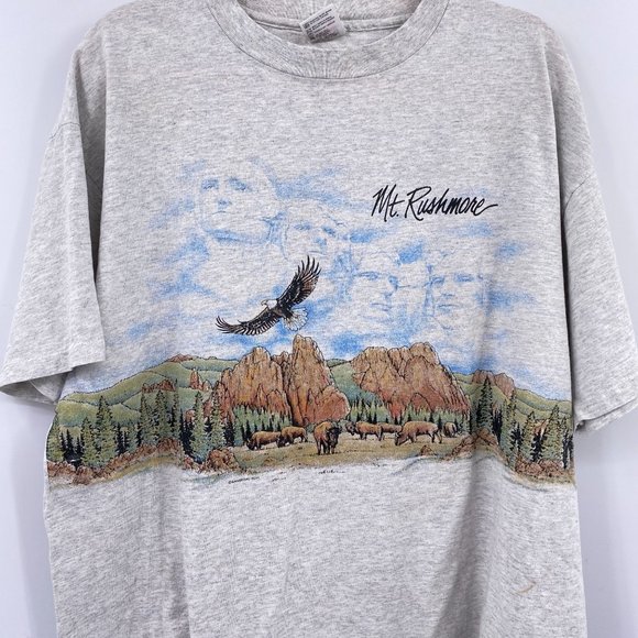 Vintage Mt Rushmoor graphic tee tshirt size 2XL Anvil Eagle mountain scene - Picture 2 of 8